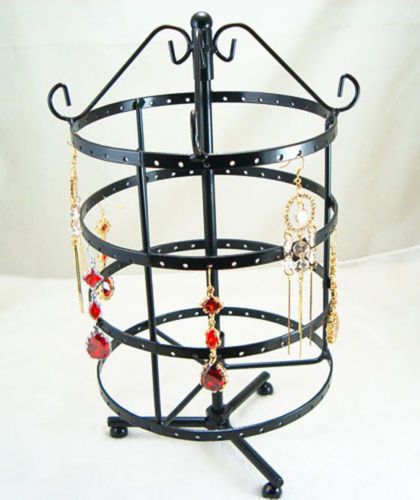 Vintage black jewelry holder display rack for earrings 72 pair d016 hs7 for sale