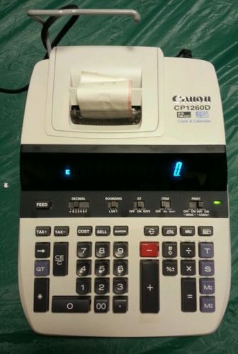 CANON CP1260D 12 Digit 2 Color, Desk Calculator WITH Printer AND Calendar, PARTS