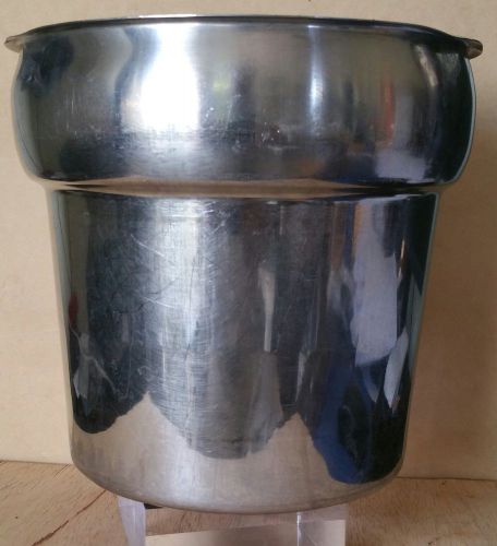 Commercial stainless 7 qt steam table insert round soup warmer for sale