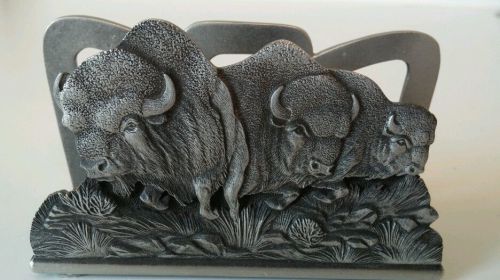 Bison business card holder heritage metalworks wildlife collection pewter for sale