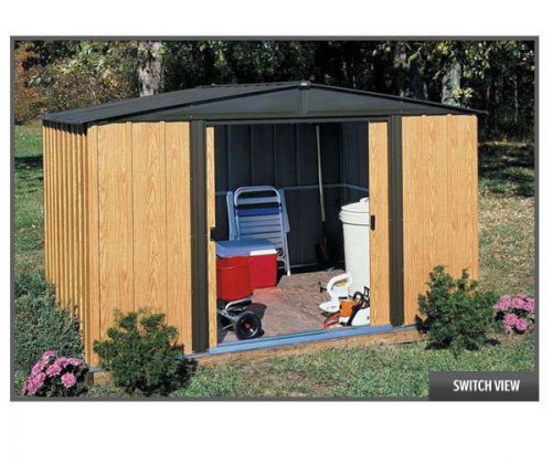 Arrow sheds: medium outdoor metal storage diy shed kit woodlake  8&#039; x 6&#039; - wl86 for sale