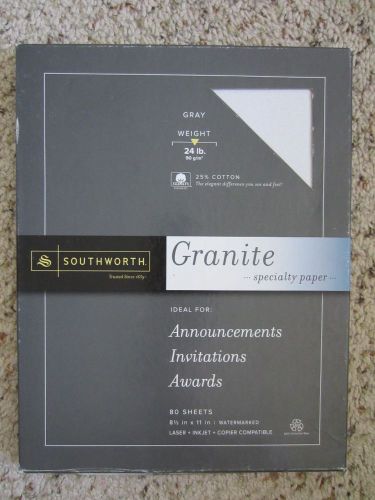Southworth Gray Granite Paper- Laser/Inkjet/Copier Compatible- 24 lb.- 80 sheets