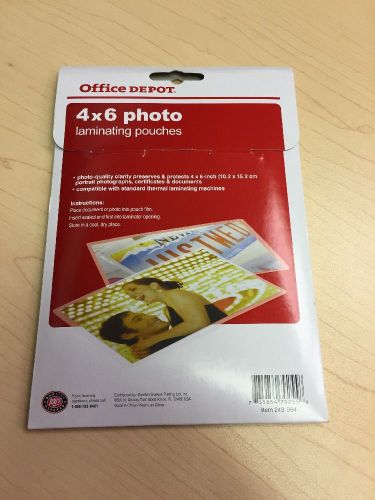 Office Depot 4x6 Photo Laminating Pouches