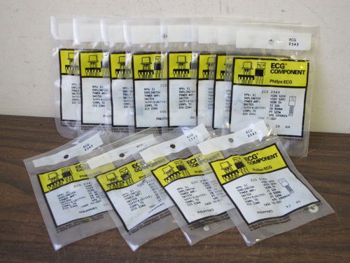 12 PHILLIPS ECG 2343 NPN Si DARLINGTON POWER AMP TRANSISTORS,TO-220 CASE,NEW