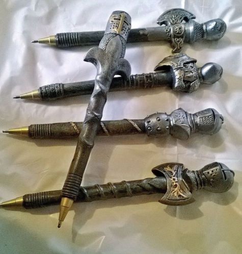 5 PC Medieval Renaissance Knight Armor Sword Ballpoint Pens SCA Design Toscano
