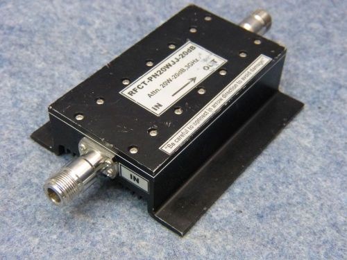 RFCT RF Microwave High Power 20dB Fixed Attenuator N-Type 3GHz 20W.