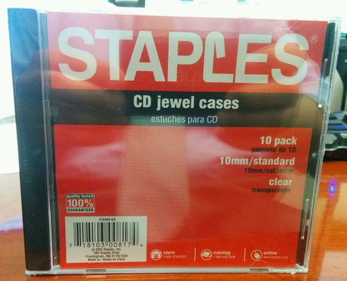 10 New CD / DVD Standard Jewel Case with Black Tray, Single, holds 1 disc (CDSB)