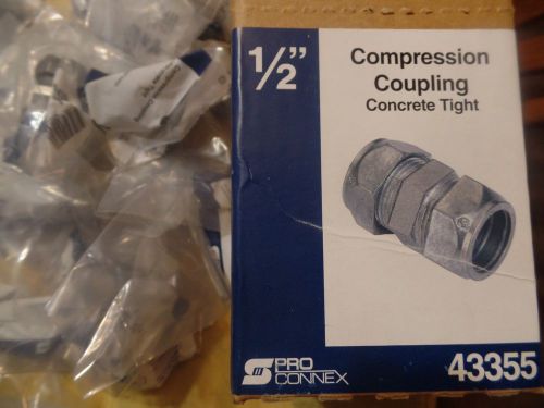 ~PRO CONNEX~ 1/2&#034; Box of (20) Compression Coupling Concrete Tight 43355