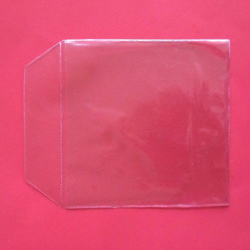 (200) New 5&#034;x5&#034; Clear CD/DVD Vinyl PVC Sleeves With A Flap
