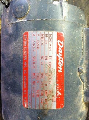 Dayton Model 4K605 1/3 HP electric motor