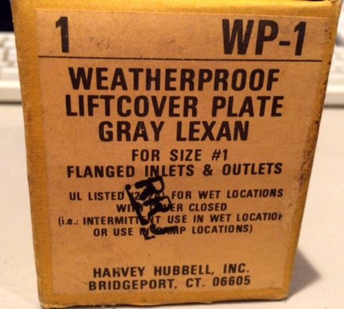 HUBBELL WP1 Weatherproof Flanged Plate w/Lift Cover Gray Size 1  NEW