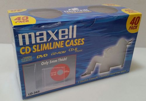 Maxell - CD Slimline Cases  - Qty 40 Pack - Catalog # C-365 - NIB