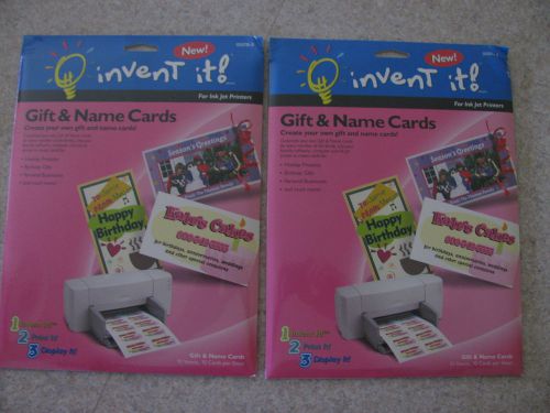 invent it ! Gift &amp; Name Cards ( 2 Packages In This Lot ) 20 Sheets Total.
