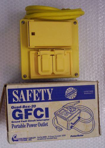 # 02820--new 20 amp gfci portable power outlet by coleman cable-nos original box for sale