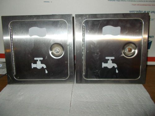 Qty 2 Plumbing Recessed Valve Boxes-Stainless Steel 7&#034; x 7&#034; Sq Key Jay Smith Mfg