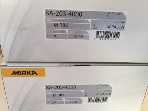 Mirka 8A-203-4000 Abralon 3&#034; Foam Backed Wet/Dry Discs P4000, 20/Box