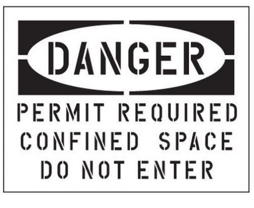 *new* stencil 11x114  &#034;danger permit required confined space / do not enter&#034; for sale