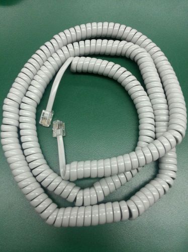 Gray Coil Curly Cord Handset Receiver Telephone Cable 25 ft Each NEW