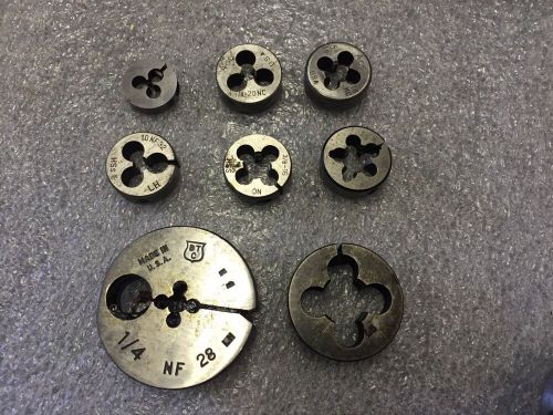 10-32, 1/4-20, 3/8-16, 5/16-18, 1/4-28, tap die, lot of 8 pcs for sale