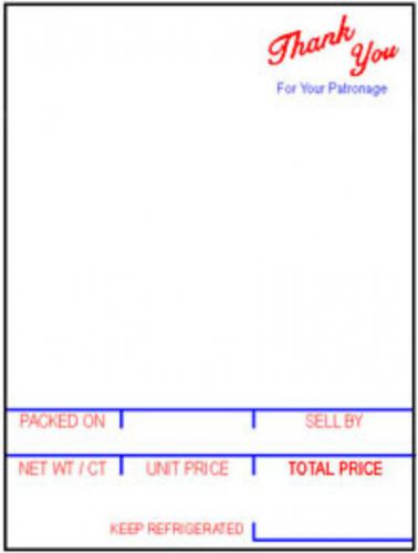 Hobart SP-80/SP-1500/300 Style K Bakery, Deli Thermal Labels