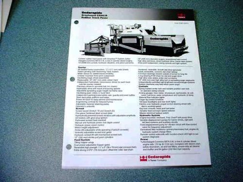 Cedarapids Grayhound CR461R Rubber Track Paver Brochure