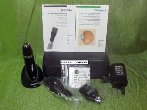 Welch allyn 3.5v ophthalmoscope retinoscope &amp; lithium handle # 18335-sm hls ehs for sale