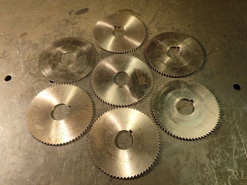 7 Horizontal Mill Milling Cutters Metal Slitting Saws 3/4&#034; Arbor Hole