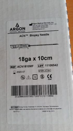 Argon Medical Devices - 10 x ACN Biopsy Needle 18ga x 10 cm - NEW &amp; SEALED 2020