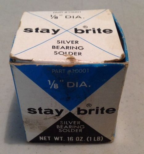 Stay brite 1/8&#034; silver bearing solder in box - 1 lb. for sale