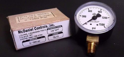 Mcdaniel controls t8 2&#034; hydraulic gauge, t8l 0-1500 psi 1/8 npt bottom conn nib for sale