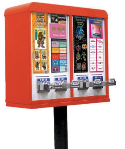 New sticker &amp; tattoo 4 slot vending machine aa advanced coin op .25-1.25 for sale