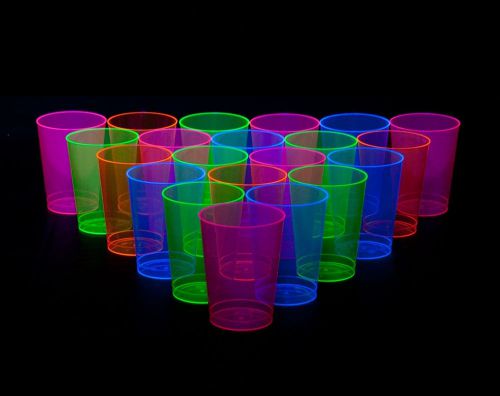 50 Party Neon Assorted Plastic 10oz Cups/Tumblers/ Glasses
