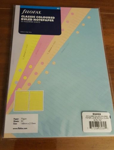 Filofax Classic Ruled Assorted Color A5 Size Notepaper - 340508