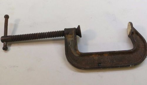 VINTAGE 4-inch Malleable Iron C Clamp  4-inch jaw opening