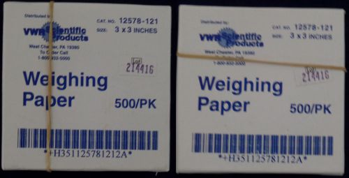 VWR Weighing Paper For analytical weighing, 2 packs of 500 each, NIB