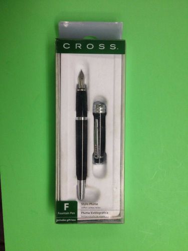Cross AT0456S7MS Bailey Classic Executive Fountain Pen, Black Lacquer/Chrome