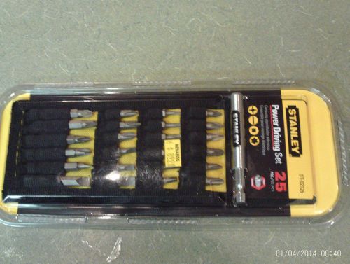 Stanley Power Driving Set 25 pcs assorted power bits, Insert Bits, and Case