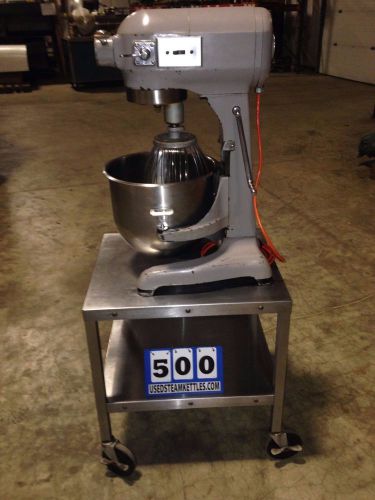 HOBART A200 20 QT MIXER S/S BOWL WHIP STAINLESS STEEL STAND LOCKING CASTERS 115V