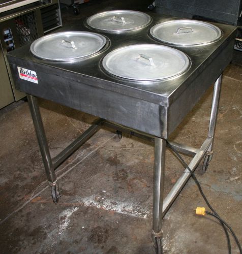 Belshaw H &amp; I-4 4-bowl Icer Donut Icing Glazing Table Heat and Ice 120-volts
