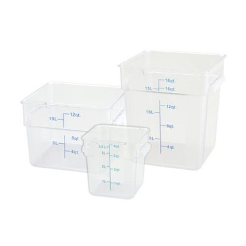 Winco PTSC-18, 18-Quart Polypropylene Square Storage Container, Translucent