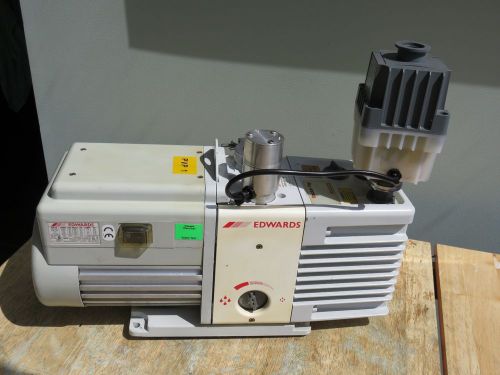 Edwards rv8 rotary vane vacuum pump with emf10 oil mist filter for sale