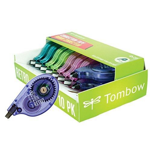 Tombow Mono Retro Correction Tape Assorted Colors, 10-Pack