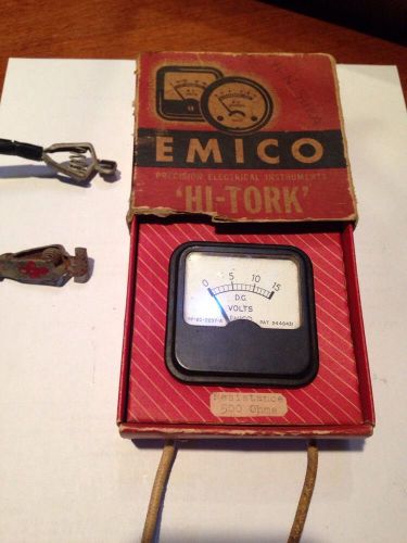 Vintage EMICO 2314 Hi-Tork D.C. Amperes Meter  Type RF 2 1/4 C ~ NOS