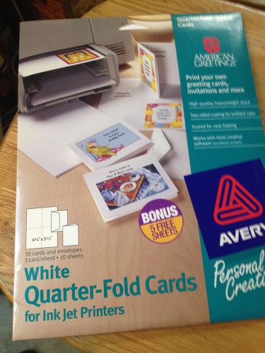 Avery Quarter-Fold Greeting Cards for Inkjet Printers 4.25 x 5.5 inches New 3266