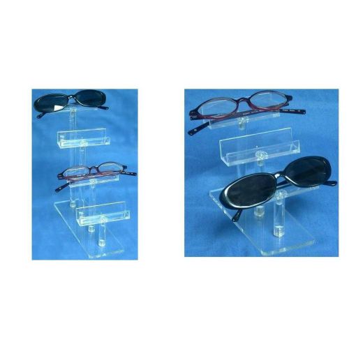 Acrylic 4 Tier &amp; 3 Tier Eyeglass Jewelry Showcase Display Kit 2 Pcs