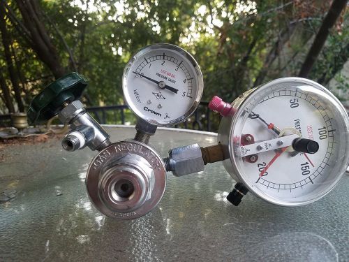 Crown Pressure Gas Regulator Gauge 327183 Nisshin Valve Gauge