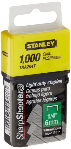 Stanley tra204t 1/4 inch light duty narrow crown staples pack of 1000 (4 pack) for sale