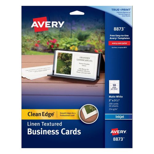 Avery Linen-Textured Two-Side Clean Edge Business Cards for Inkjet Printers W...