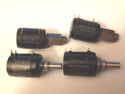 4 Vintage Used Bourns Precision Potentiometers - 3507S - 2K, 20K &amp; 100K - VGC