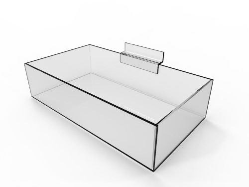 Slatwall clear acrylic bin plexiglass container slatgrid panel storage 11709-15b for sale